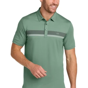 imgi_25_1200W-55674-LaurelGrn-0-TMA41462LaurelGrnModelFront TravisMathew Glenview Stripe Polo