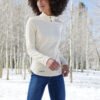 10479-Ivory-7-EB227IvoryModelLifestyle-1200W Eddie Bauer® Women's 1/2-Zip Microfleece Jacket