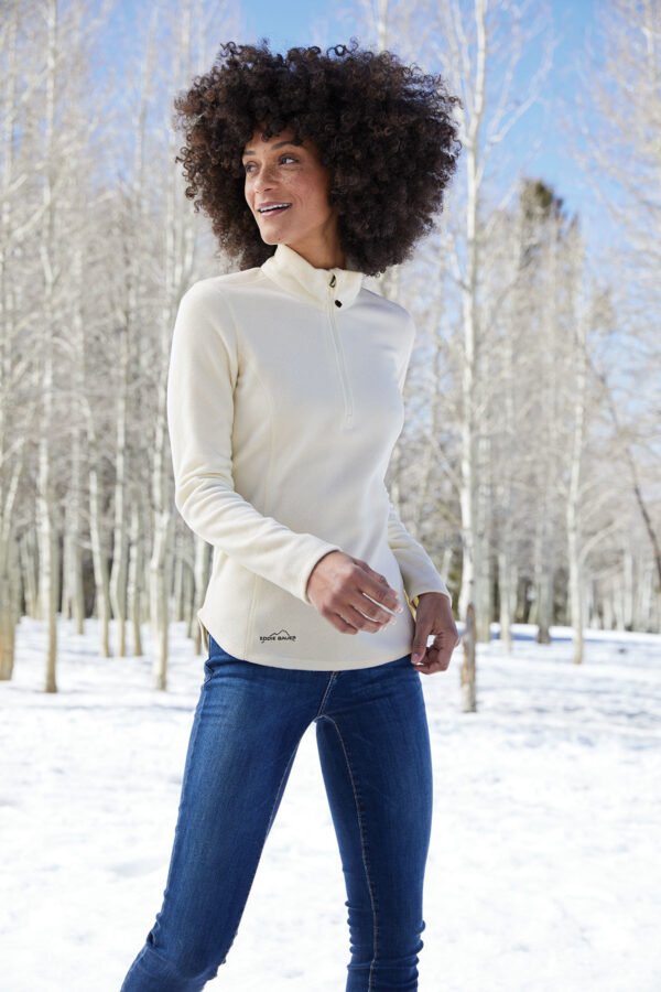 10479-Ivory-7-EB227IvoryModelLifestyle-1200W Eddie Bauer® Women's 1/2-Zip Microfleece Jacket