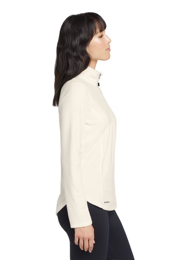 1200W-10479-Ivory-4-EB227IvoryModelSide1 Eddie Bauer® Women's 1/2-Zip Microfleece Jacket
