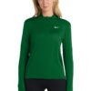 1200W-18681-DarkGreen-0-NKDH4951DarkGreenModelFront2 Nike Women's Dri-FIT Element 1/2-Zip Top