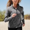 18681-BlkHthr-7-NKDH4951BlkHthrModelLifestyle1-1200W Nike Women's Dri-FIT Element 1/2-Zip Top