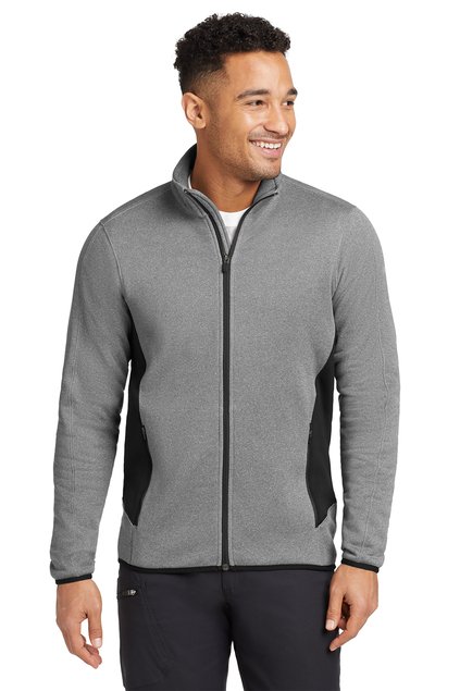 424Wx635H-7621-GreyHthr-0-EB238GreyHthrModelFront2 Eddie Bauer® Full-Zip Heather Stretch Fleece Jacket
