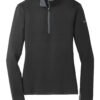 7440-BlkDkGrey-5-779796BlkDkGreyFlatFront1-1200W Nike Women's Dri-FIT Stretch 1/2-Zip Cover-Up