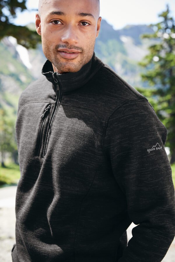 9752-Black-7-EB254BlackModelLifestyleGA22-1200W Eddie Bauer ® Sweater Fleece 1/4-Zip