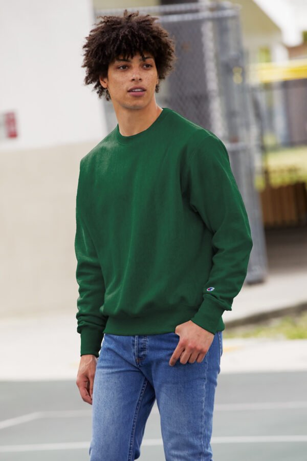 10321-DarkGreen-7-S149DarkGreenModelLifestyleGA22-1200W Champion ® Reverse Weave ® Crewneck Sweatshirt