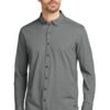 1200W-10862-TarmacGyHt-0-OG145TarmacGyHtModelFront3 OGIO ® Code Stretch Long Sleeve Button-Up
