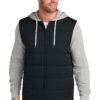 1200W-31892-BlkGreyHtr-0-TM1MZ336BlkBlkHtrModelFront2 TravisMathew Tides Up Hooded Jacket