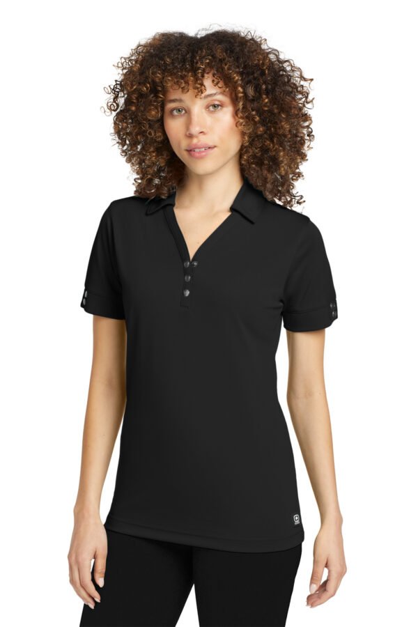 1200W-4113-Blacktop-0-LOG105BlacktopModelFront2 OGIO® - Glam Polo
