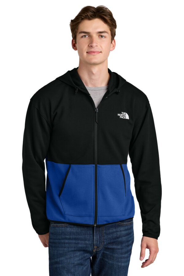 1200W-45075-TNFBTNFBk-0-NF0A8BUSTNFBTNFBkModelFront The North Face® Double-Knit Full-Zip Hoodie
