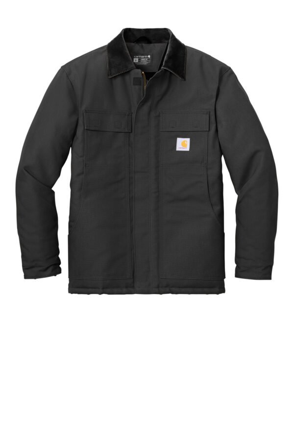 1200W-47879-Black-12-CTT106674BlackFlatFront Carhartt® Tall Duck Traditional Coat