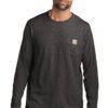 1200W-47881-CarbonHthr-0-CT106656CarbonHthrModelFront Carhartt Force® Long Sleeve Pocket T-Shirt