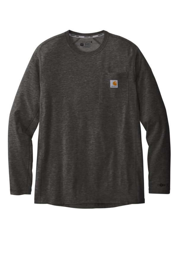 1200W-47881-CarbonHthr-12-CT106656CarbonHthrFlatFront Carhartt Force® Long Sleeve Pocket T-Shirt