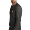 1200W-47881-CarbonHthr-4-CT106656CarbonHthrModelSide Carhartt Force® Long Sleeve Pocket T-Shirt