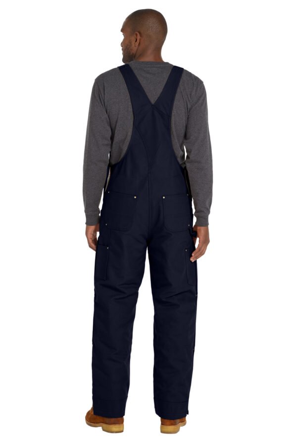 1200W-47887-DarkNavy-2-CT106672DarkNavyModelBack3 Carhartt® Firm Duck Insulated Bib Overalls
