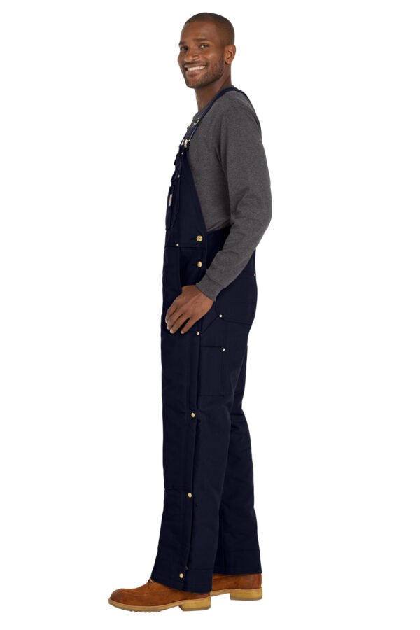 1200W-47887-DarkNavy-4-CT106672DarkNavyModelSide3 Carhartt® Firm Duck Insulated Bib Overalls