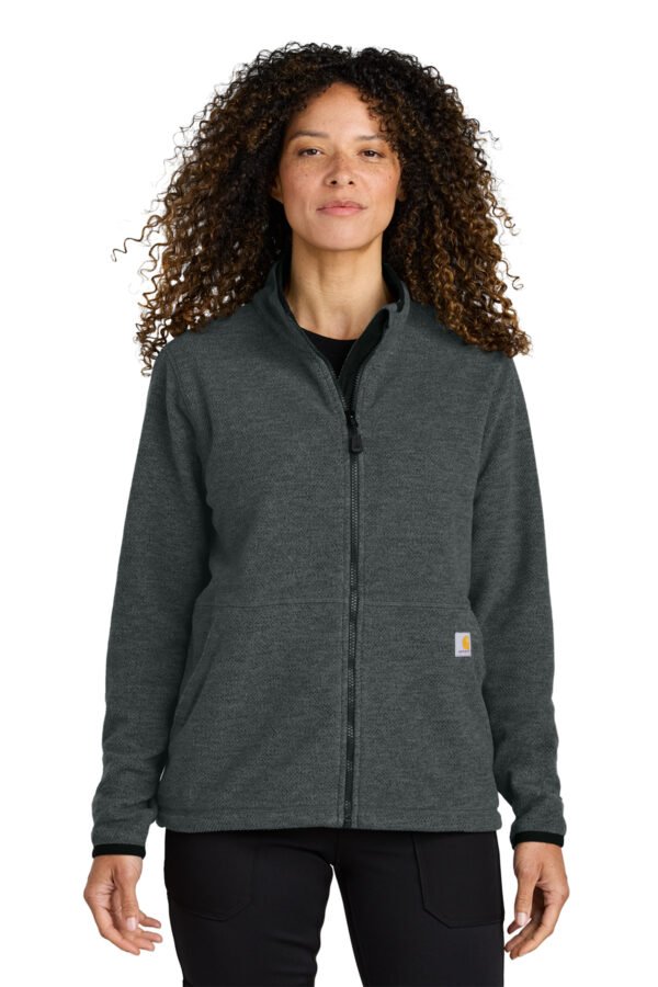 1200W-47895-CarbonHthr-0-CT106419CarbonHthrModelFront Carhartt® Women’s Textured Full-Zip Fleece Jacket