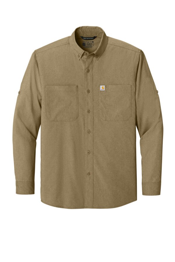 1200W-56682-DarkKhaki-12-CT107106DarkKhakiFlatFront Carhartt Force® Sun Defender™ Long Sleeve Shirt
