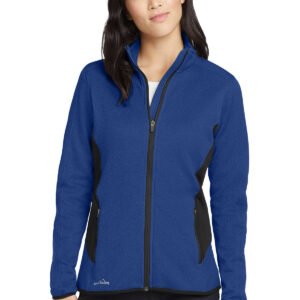1200W-7620-BlueHthr-0-EB239BlueHthrModelFront2 Eddie Bauer® Women's Full-Zip Heather Stretch Fleece Jacket