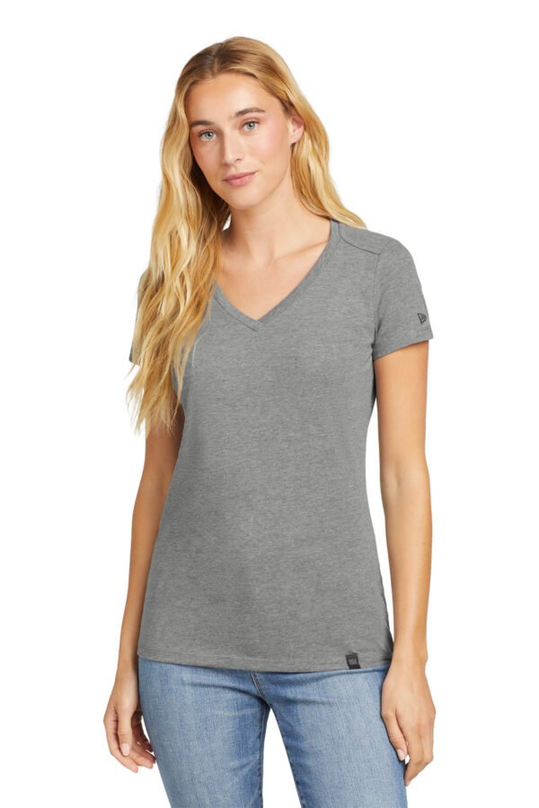 1200W-8534-ShdGyHthr-0-LNEA101ShdGyHthrModelFront2 New Era® Women's Heritage Blend V-Neck Tee
