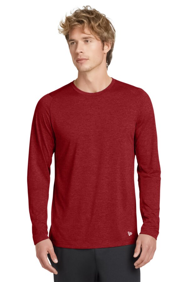1200W-8581-Scarlet-0-NEA201ScarletModelFront3 New Era® Series Performance Long Sleeve Crew Tee