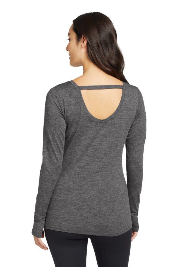 1200W-9833-GearGrHthr-2-LOE340GearGrHthrModelBack2 OGIO ® Women's Force Long Sleeve Tee