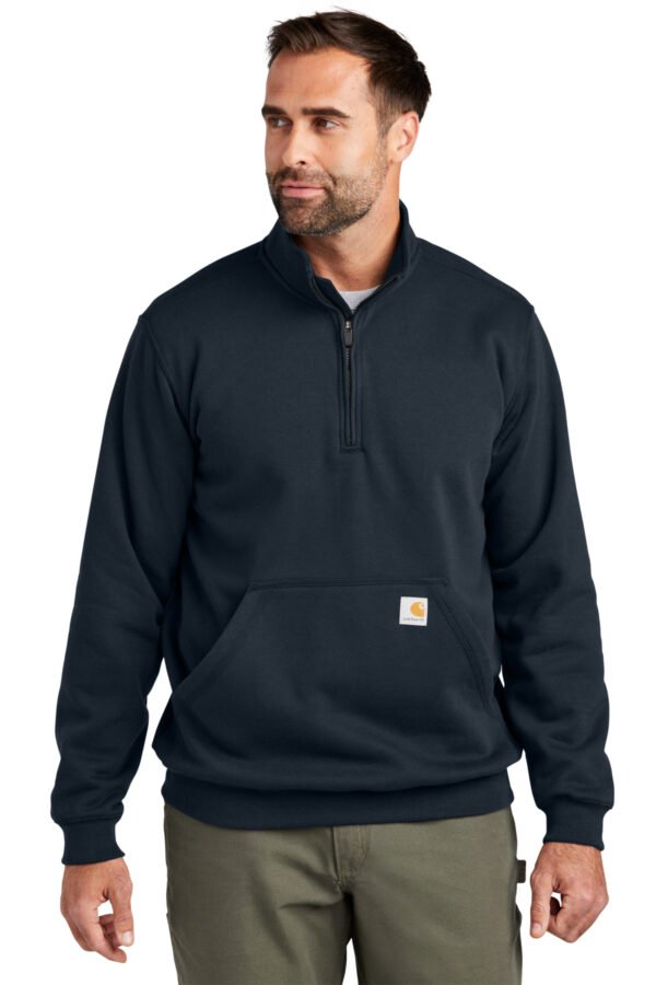 23373-NewNavy-1-CT105294NewNavyModelFront-1200W Carhartt® Midweight 1/4-Zip Mock Neck Sweatshirt