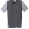 6849-CharcoalLtGy-5-SY20CharcoalLtGyFlatFront-1200W Red Kap® Short Sleeve Ripstop Crew Shirt