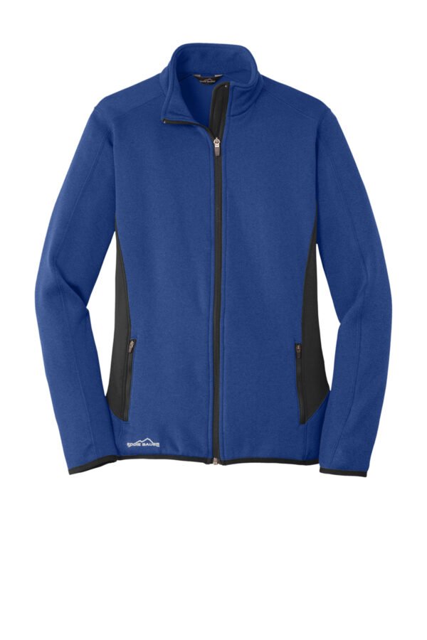 7620-BlueHeather-5-EB239BlueHeatherFlatFront1-1200W Eddie Bauer® Women's Full-Zip Heather Stretch Fleece Jacket