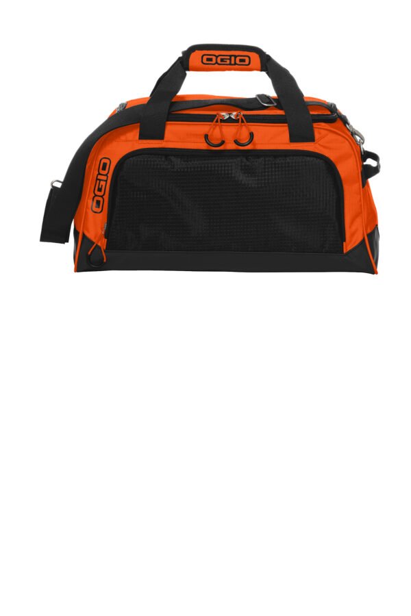 8413-HotOrangeBlk-1-411095HotOrangeBlkFlatFront-1200W OGIO® Breakaway Duffel