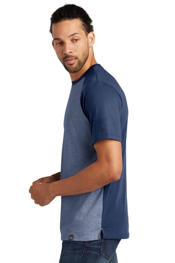 8546-DRyDRyTwt-3-NEA107DRyDRyTwtModelSide1-1200W New Era® Heritage Blend Varsity Tee