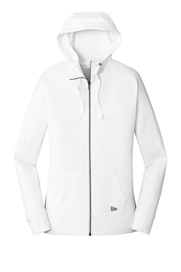 8559-White-5-LNEA122WhiteFlatFront-1200W New Era® Women's Sueded Cotton Blend Full-Zip Hoodie