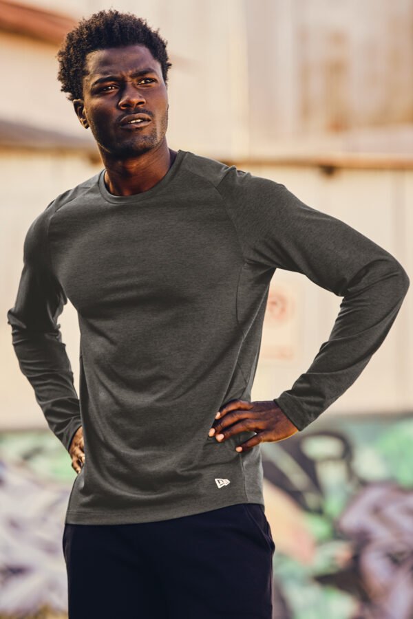 8581-Graphite-7-NEA201GraphiteModelLifestyleGA22-1200W New Era® Series Performance Long Sleeve Crew Tee