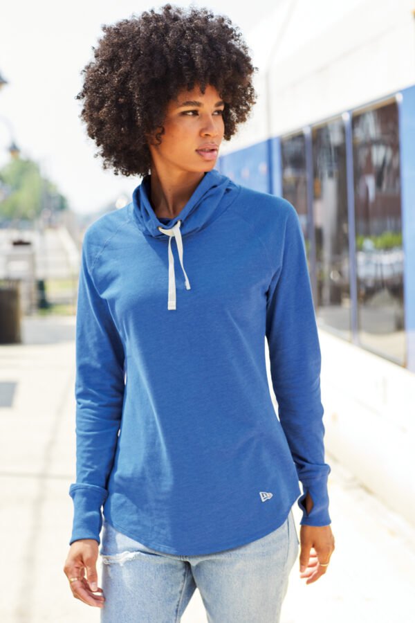 9770-RoyalHt-7-LNEA123RoyalHtHeatherModelGA22-1200W New Era ® Women's Sueded Cotton Blend Cowl Tee