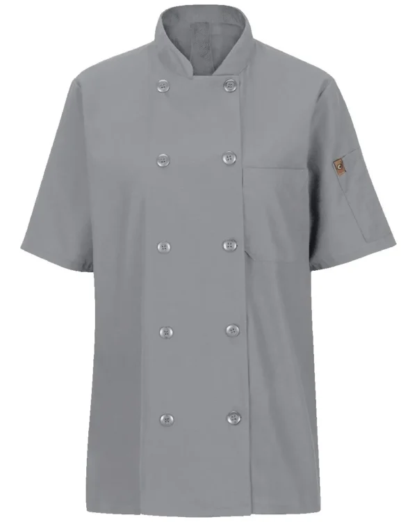 11776_fl Women's Mimix™ Short Sleeve Chef Coat with OilBlok - 045X