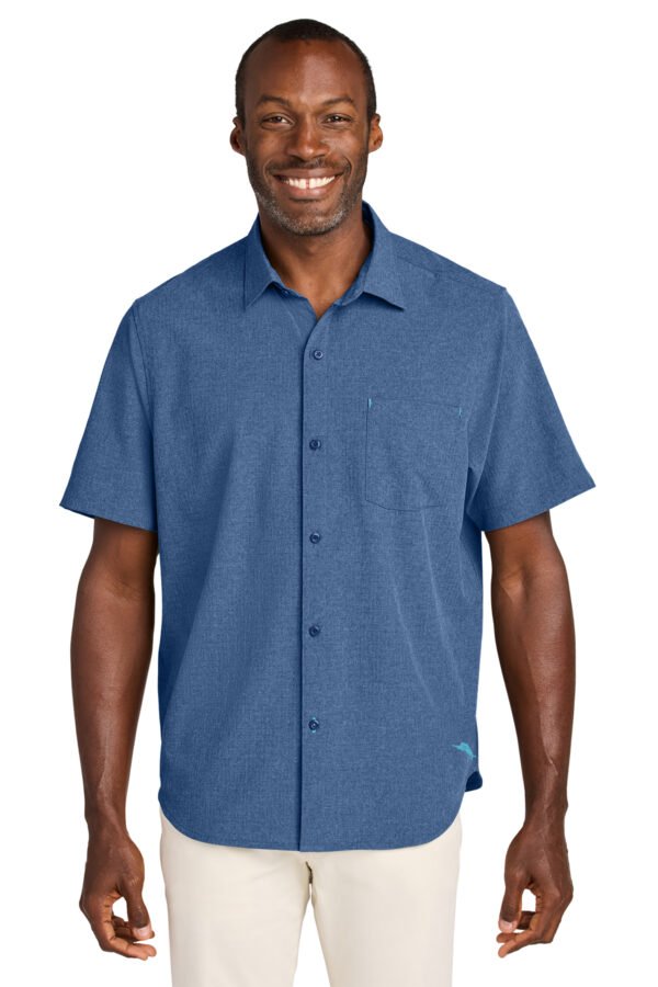 1200W-57473-ClassicBlu-0-ST326815TBClassicBluModelFront Tommy Bahama® Sandy Point Short Sleeve Shirt