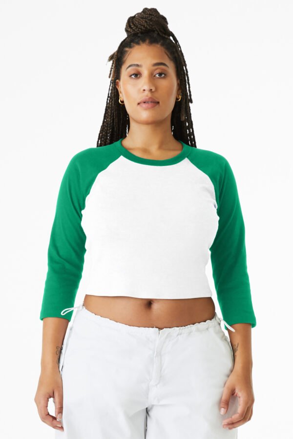 BELLA+CANVAS® Women’s Micro Rib 3/4 Raglan Baby Tee