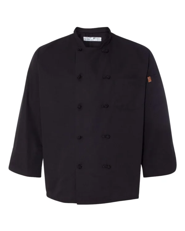 Black Knot Button Chef Coat - 0427