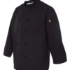 Black Knot Button Chef Coat - 0427