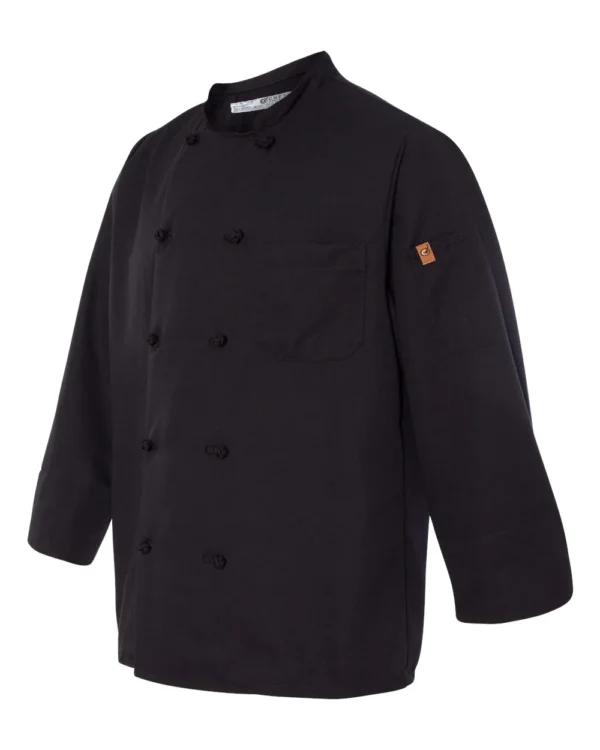 Black Knot Button Chef Coat - 0427