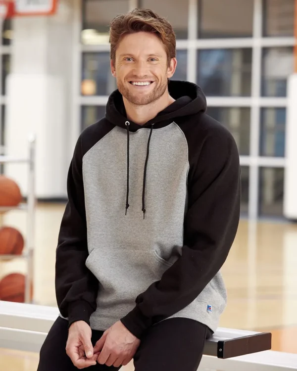 6126_fl Unisex Dri Power® Colorblock Raglan Hooded Sweatshirt - 693HBM