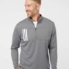 3-Stripes Double Knit Quarter-Zip Pullover - A482
