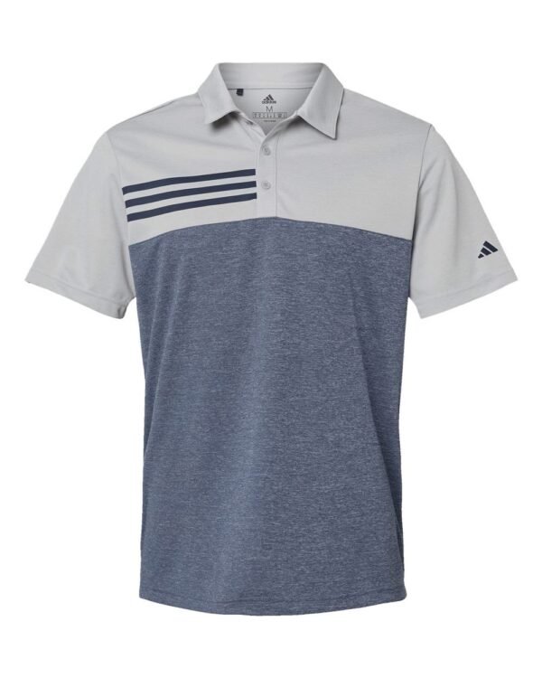 Heathered Colorblocked 3-Stripes Polo - A508