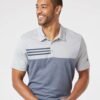 Heathered Colorblocked 3-Stripes Polo - A508