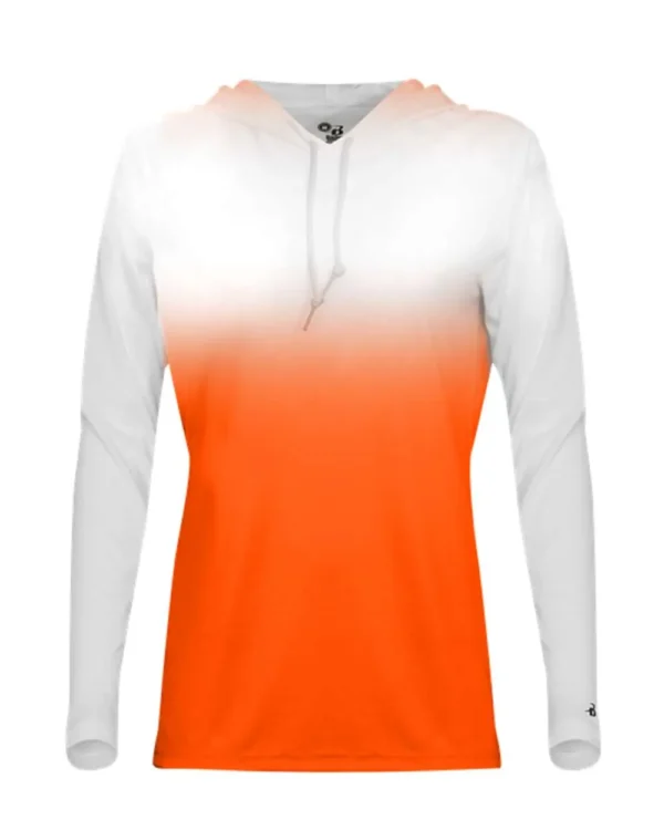 Women's Ombre Long Sleeve Hooded T-Shirt - 4208