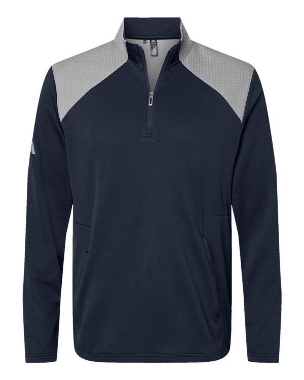 Textured Mixed Media Quarter-Zip Pullover - A532