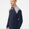Textured Mixed Media Quarter-Zip Pullover - A532