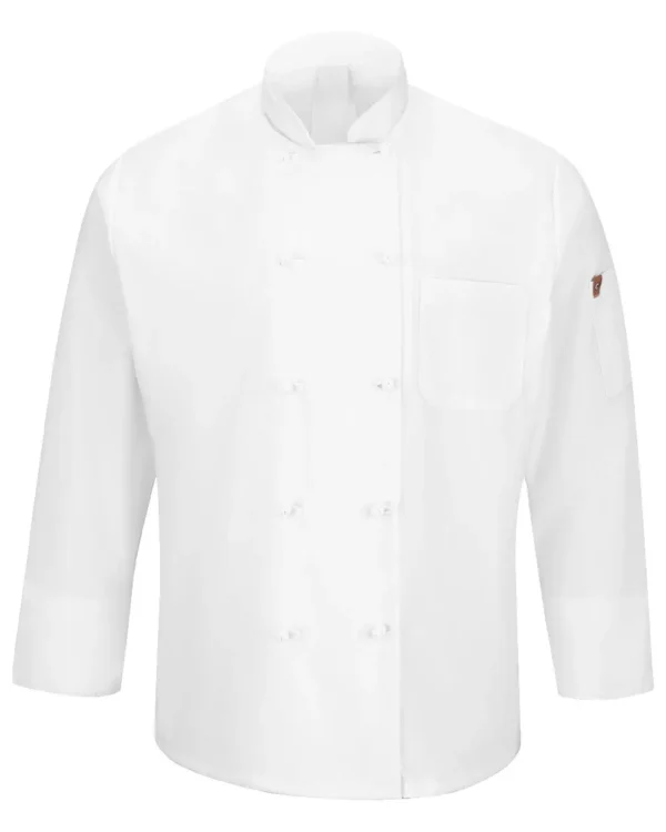 9690_fl Mimix™ Ten Knot Button Chef Coat with OilBlok - 044X