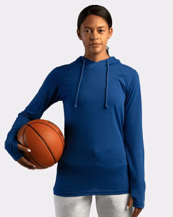 Women's Tri-Blend Surplice Long Sleeve Hooded T-Shirt - 4965