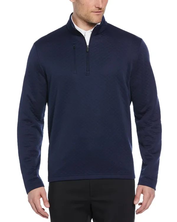 MID-WEIGHT DIAMOND QUILTED FLEECE 1/4 ZIP